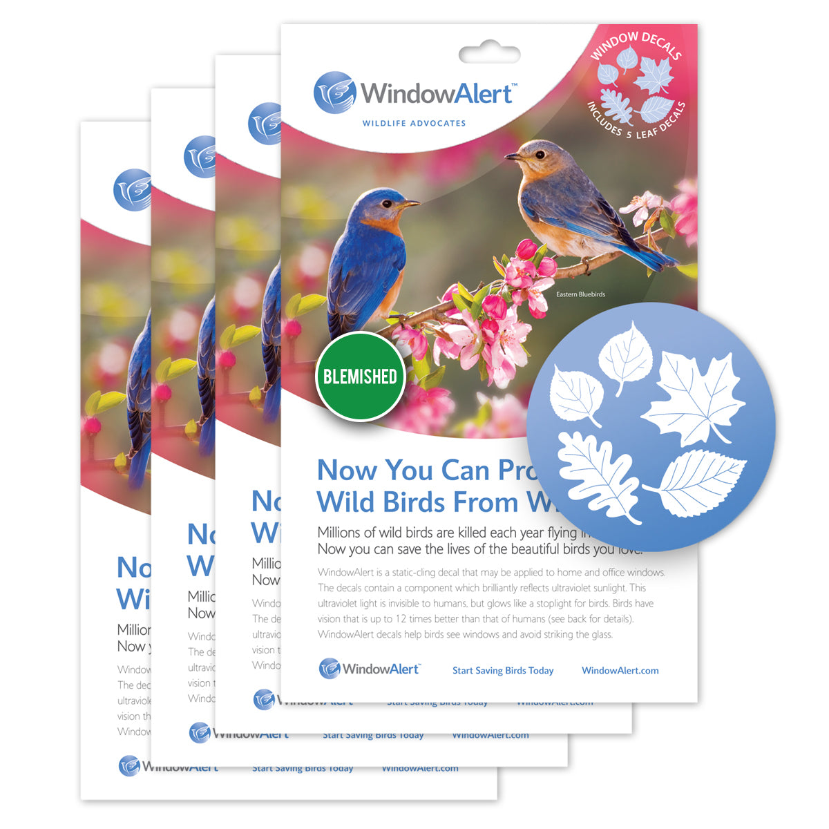 Aspen Leaf UV decals to prevent bird strikes. Bulk wholesale discount
