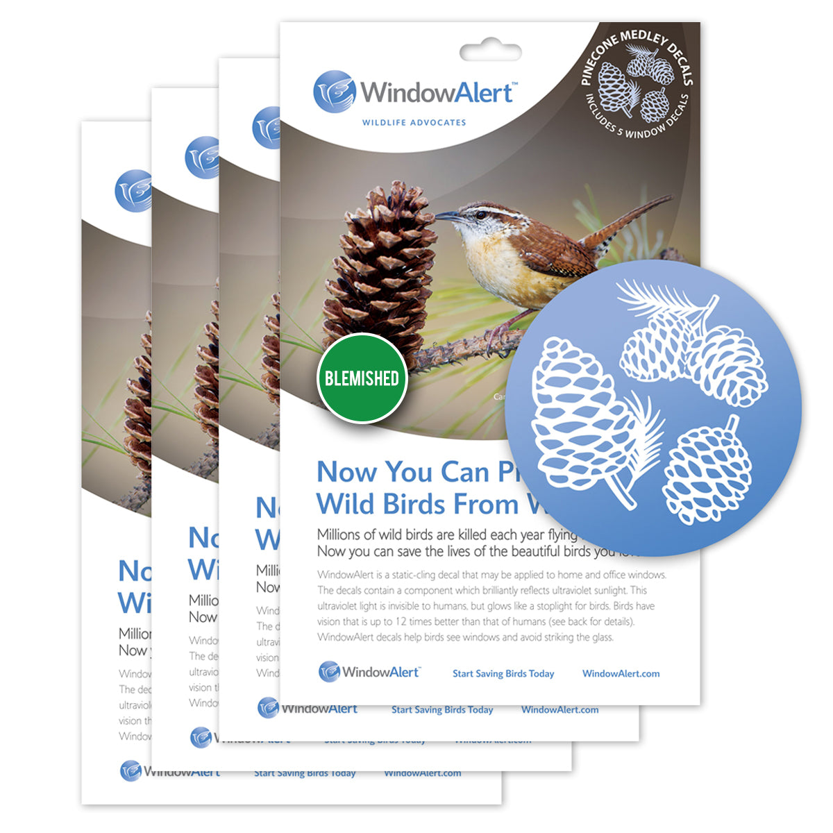 Aspen Leaf UV decals to prevent bird strikes. Bulk wholesale discount