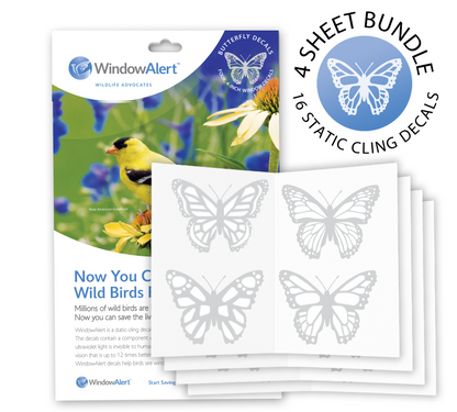 [Design: Butterfly ] WindowAlert butterfly decals with packaging and static cling labels.