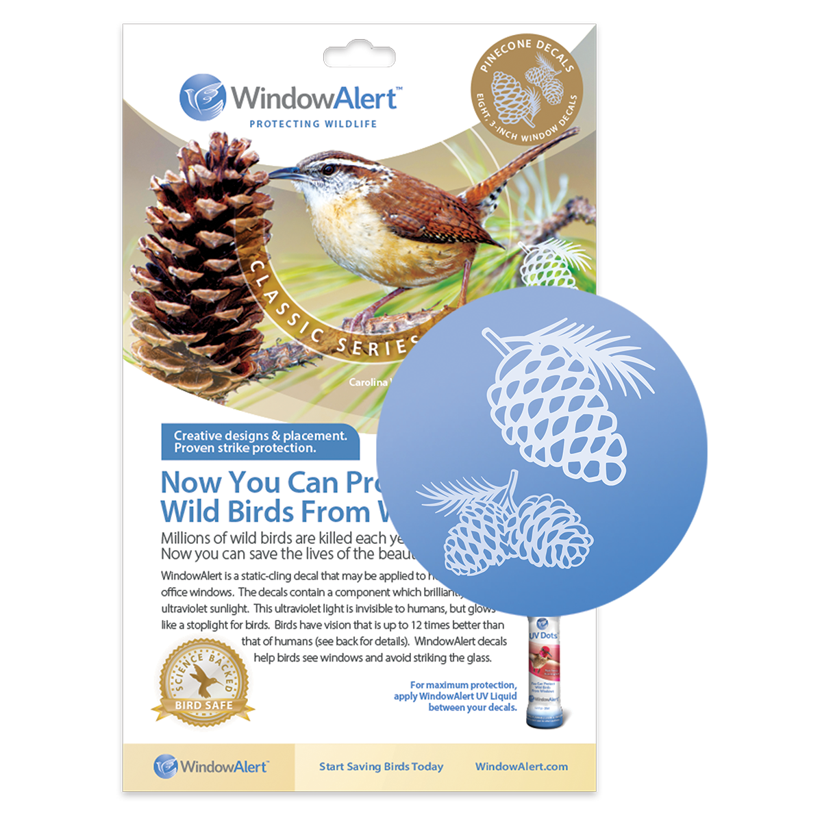Pinecone Medley UV Window Decals - Classic Series