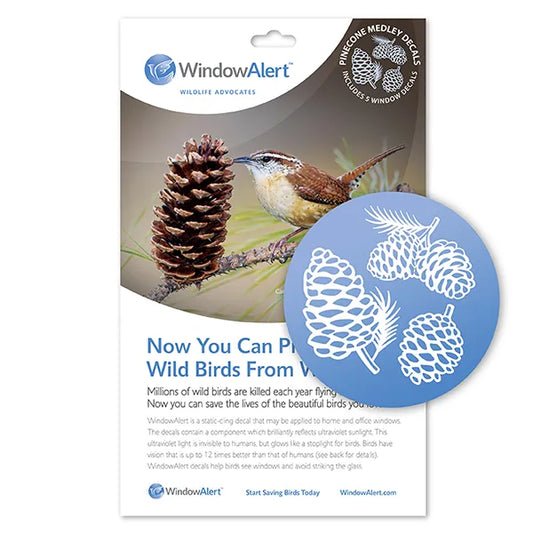 [Design: Pinecone] UV-reflective window decals to prevent bird strikes