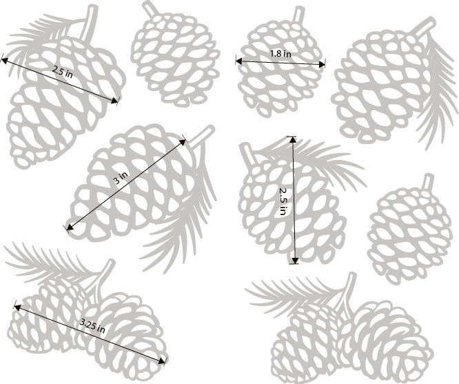 Pinecone Medley UV Window Decals - Classic Series