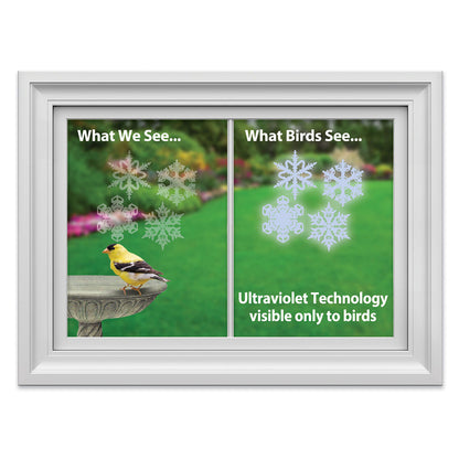 Window Alert Snowflake Window Decal what we see and what birds see.